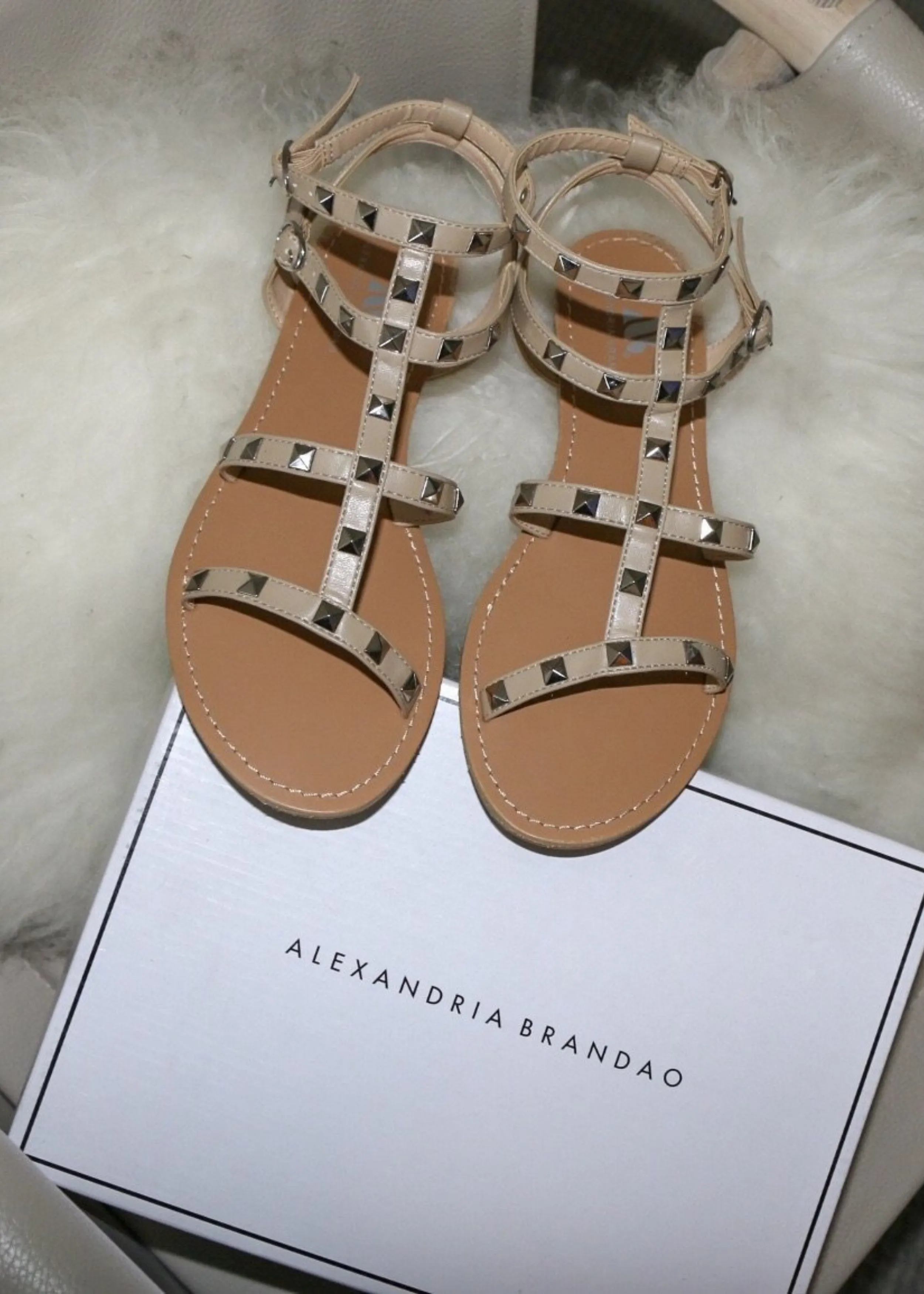 Ava Natural and Silver Sandals