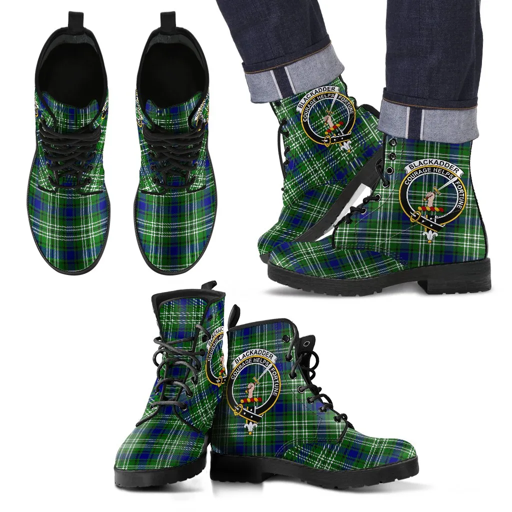 Blackadder Tartan Clan Badge Leather Boots