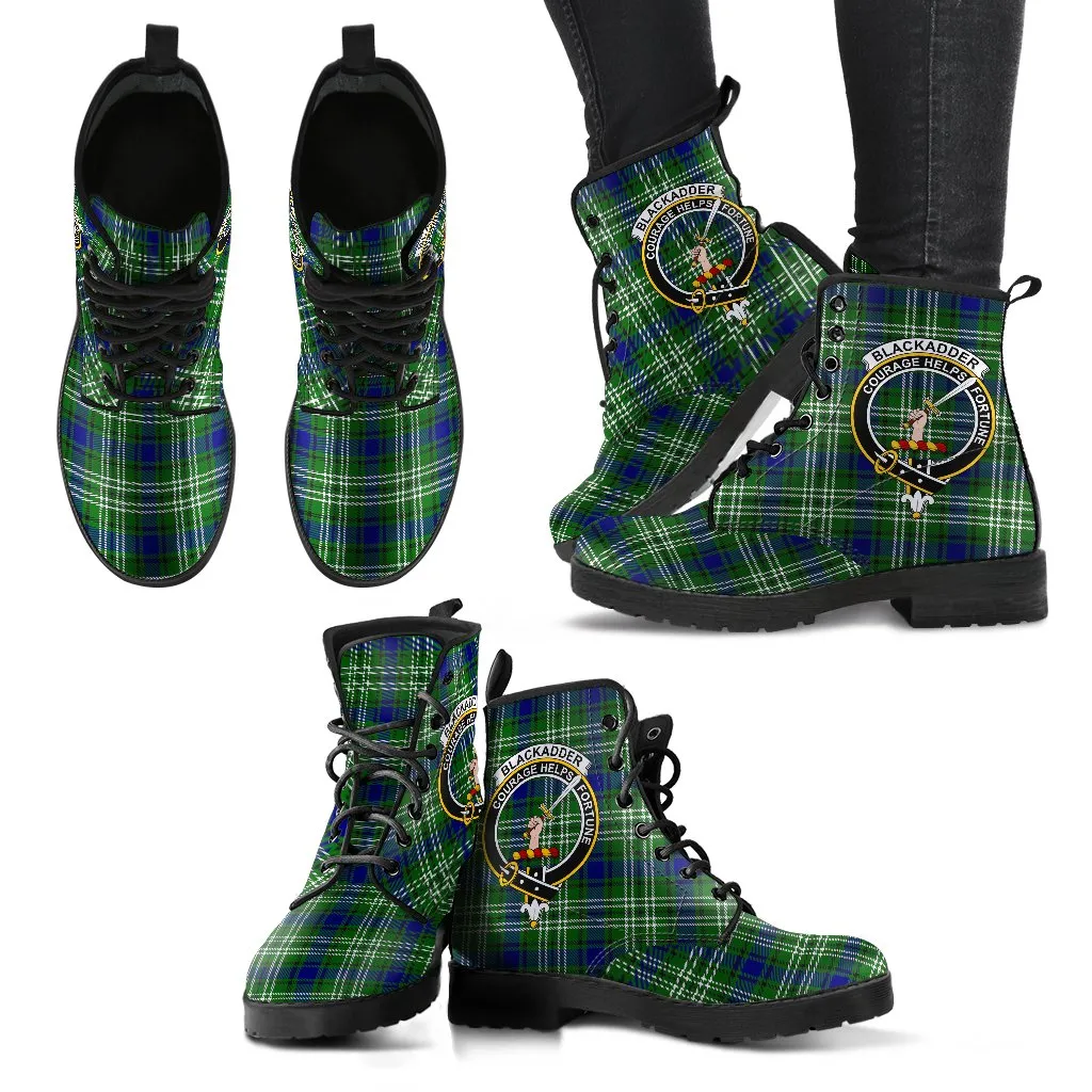Blackadder Tartan Clan Badge Leather Boots