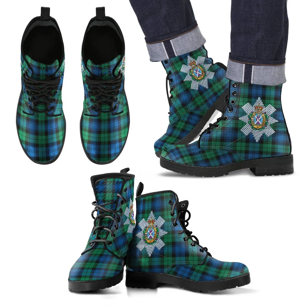 Blackwatch Ancient Tartan Clan Badge Leather Boots