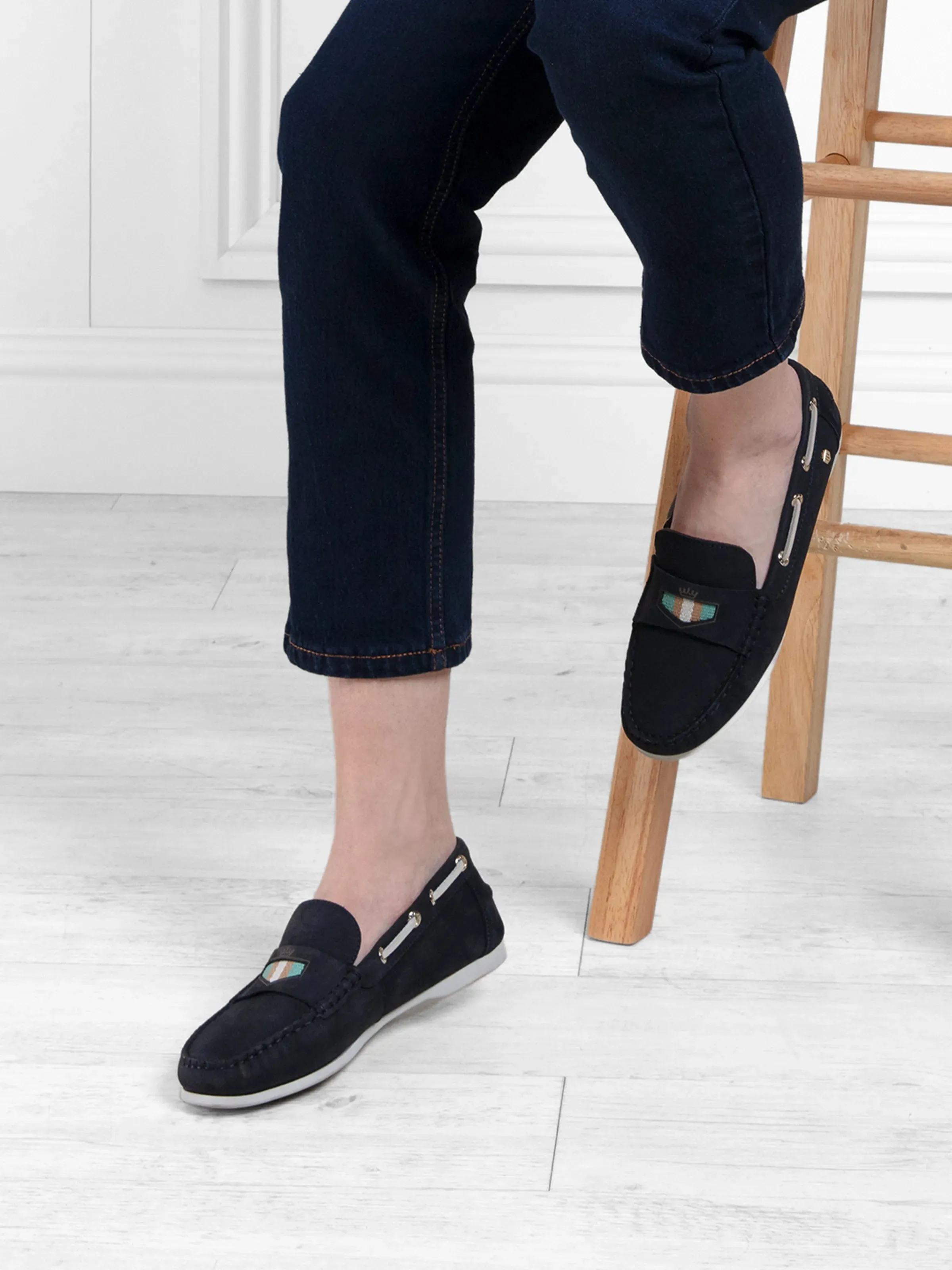 Boston Deck Shoe - Navy & Mint