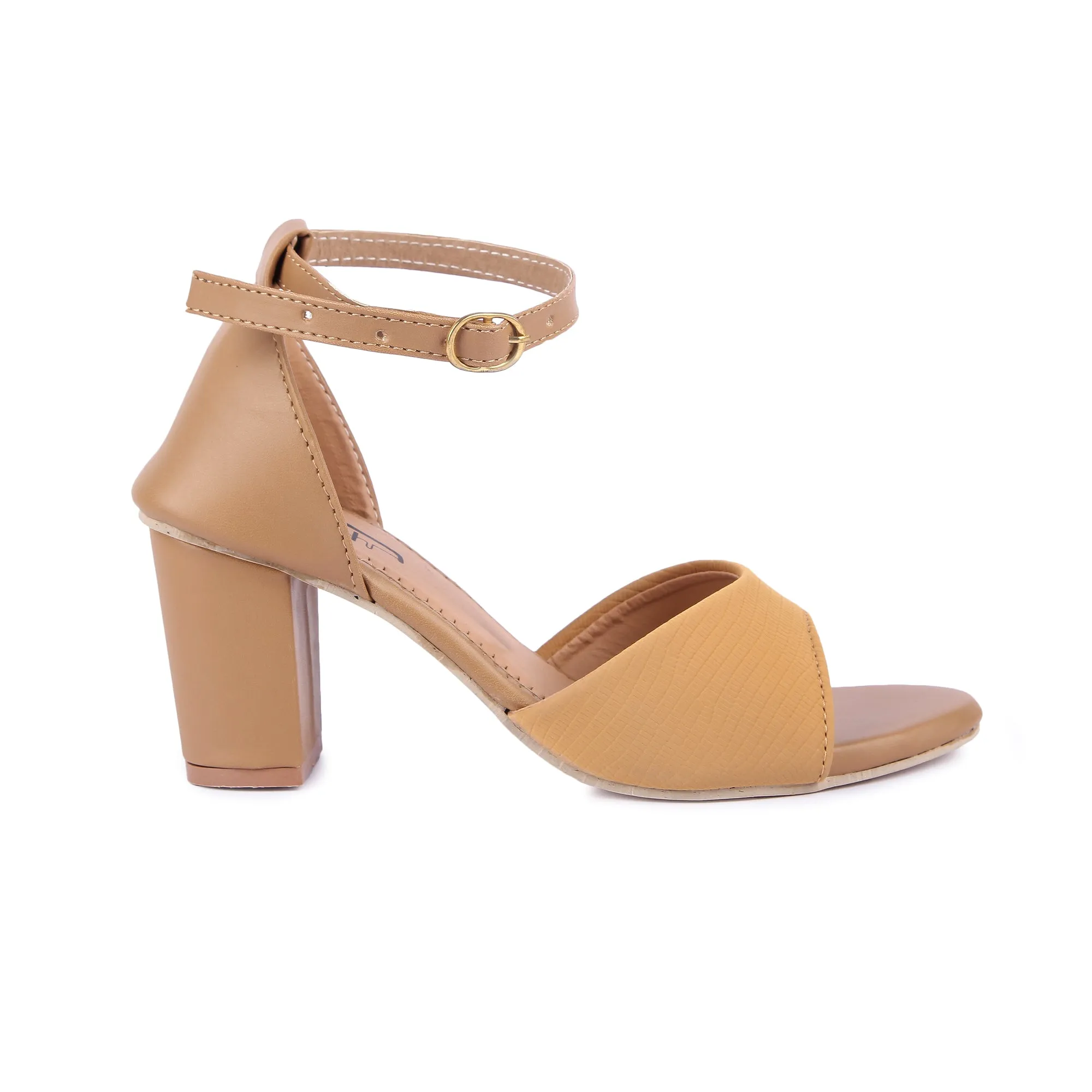 Brauch Women's Yellow Patterned Block Heel