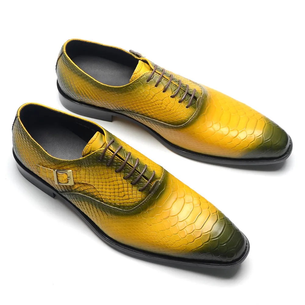 British Snake Oxford Shoes Men's Business Dress Leather Shoes