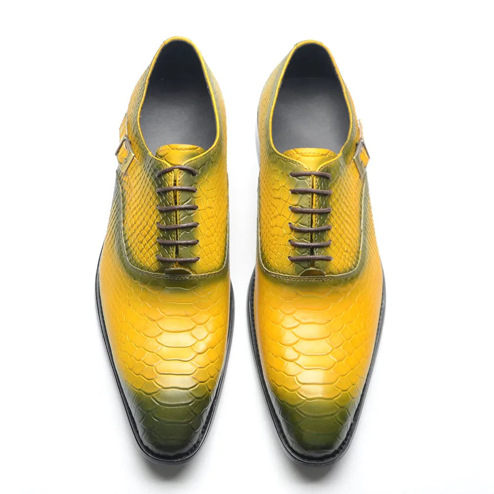British Snake Oxford Shoes Men's Business Dress Leather Shoes