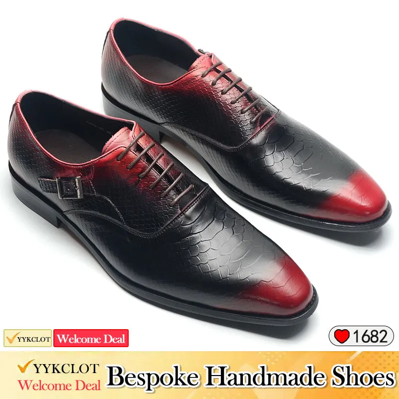 British Snake Oxford Shoes Men's Business Dress Leather Shoes