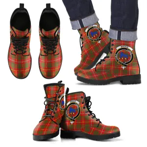 Bruce Modern Tartan Clan Badge Leather Boots
