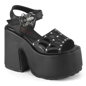 CAMEL-17 DemoniaCult Alternative Footwear Black Vegan Leather Women's Sandals