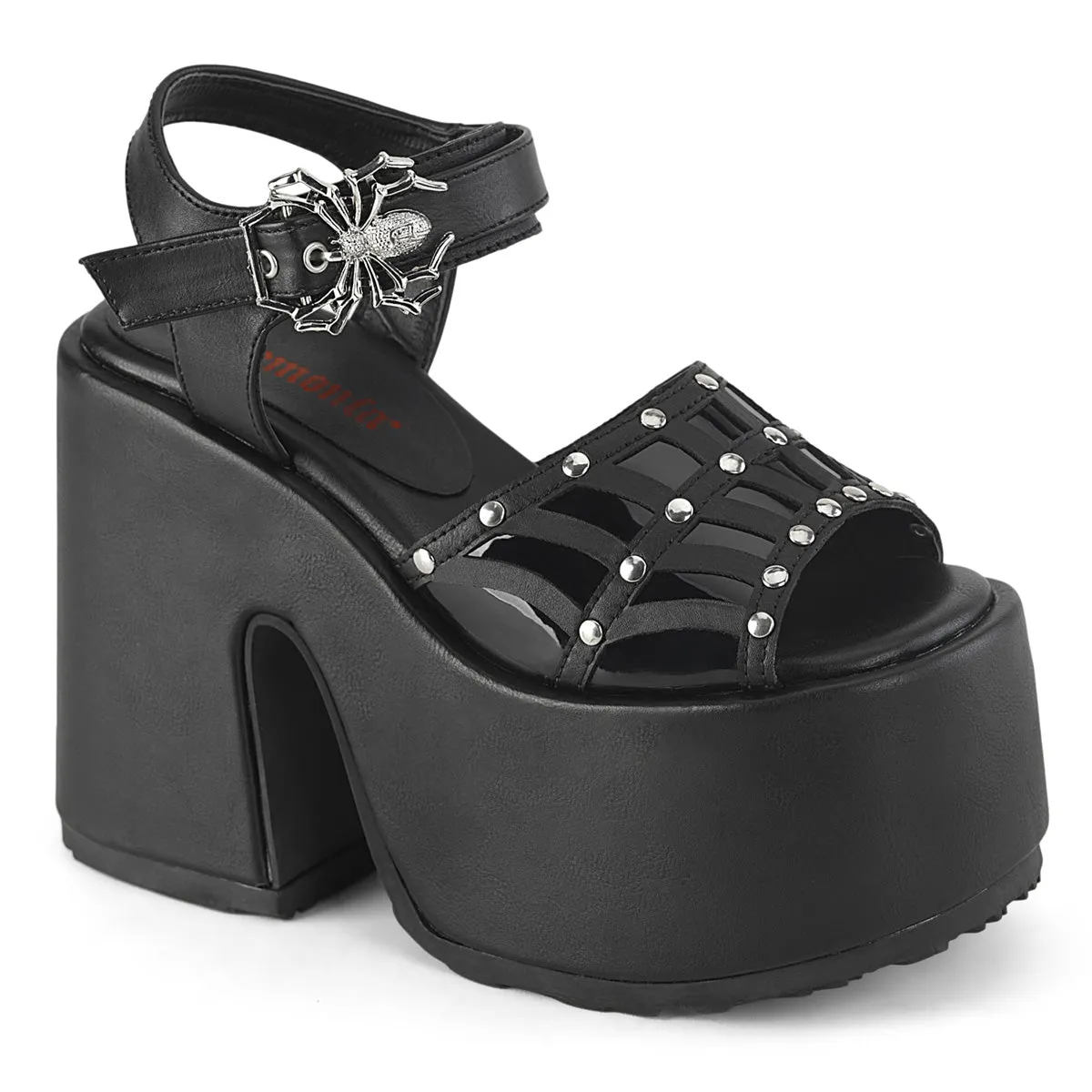 CAMEL-17 DemoniaCult Alternative Footwear Black Vegan Leather Women's Sandals