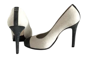 Chanel Heels, Pearl Grey and Anthracite Suede.