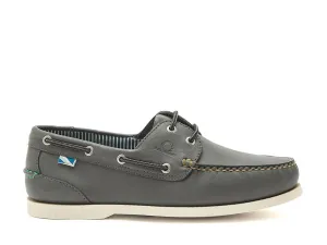 Chatham Leather Boat Shoes For Men - Crew G2 in Dark Grey, 6-15