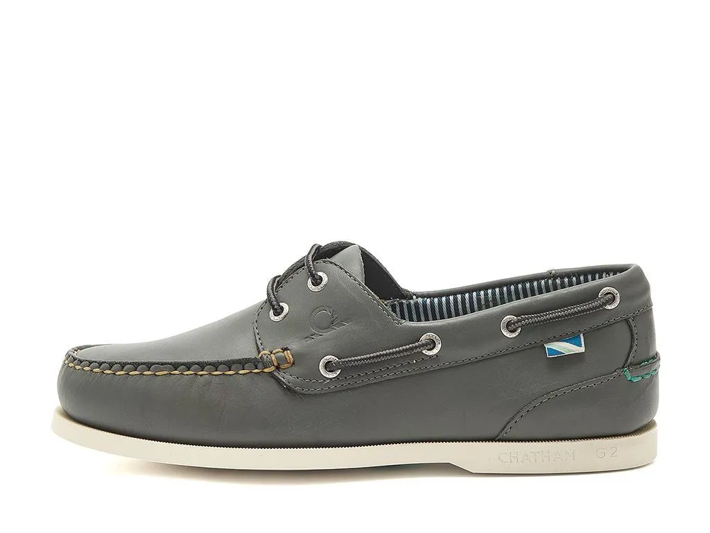 Chatham Leather Boat Shoes For Men - Crew G2 in Dark Grey, 6-15