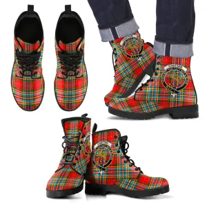 Chattan Tartan Clan Badge Leather Boots