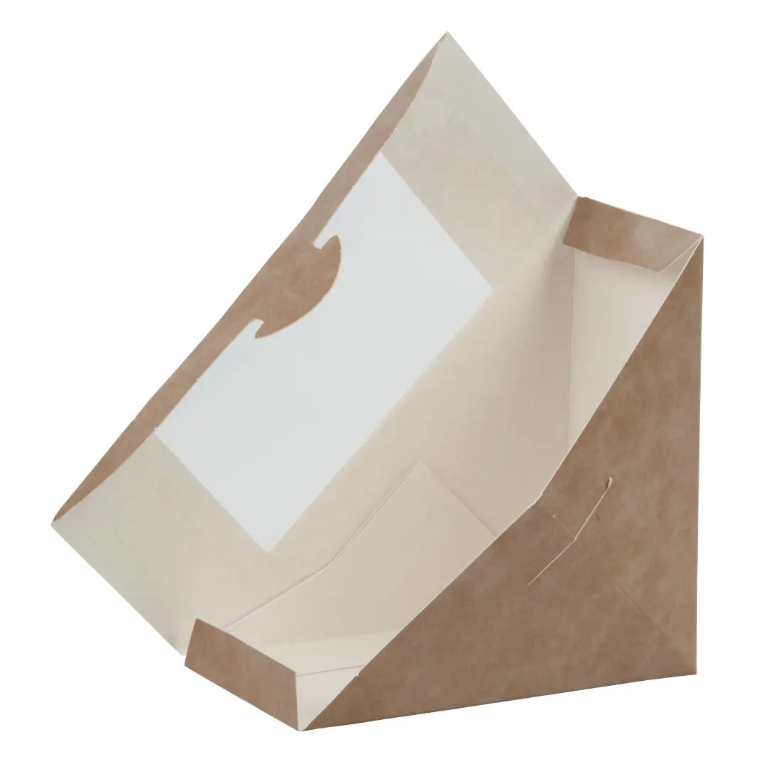 Colpac Recyclable Kraft Front-Loading Sandwich Wedges With PLA Window (Pack of 500) - DF605