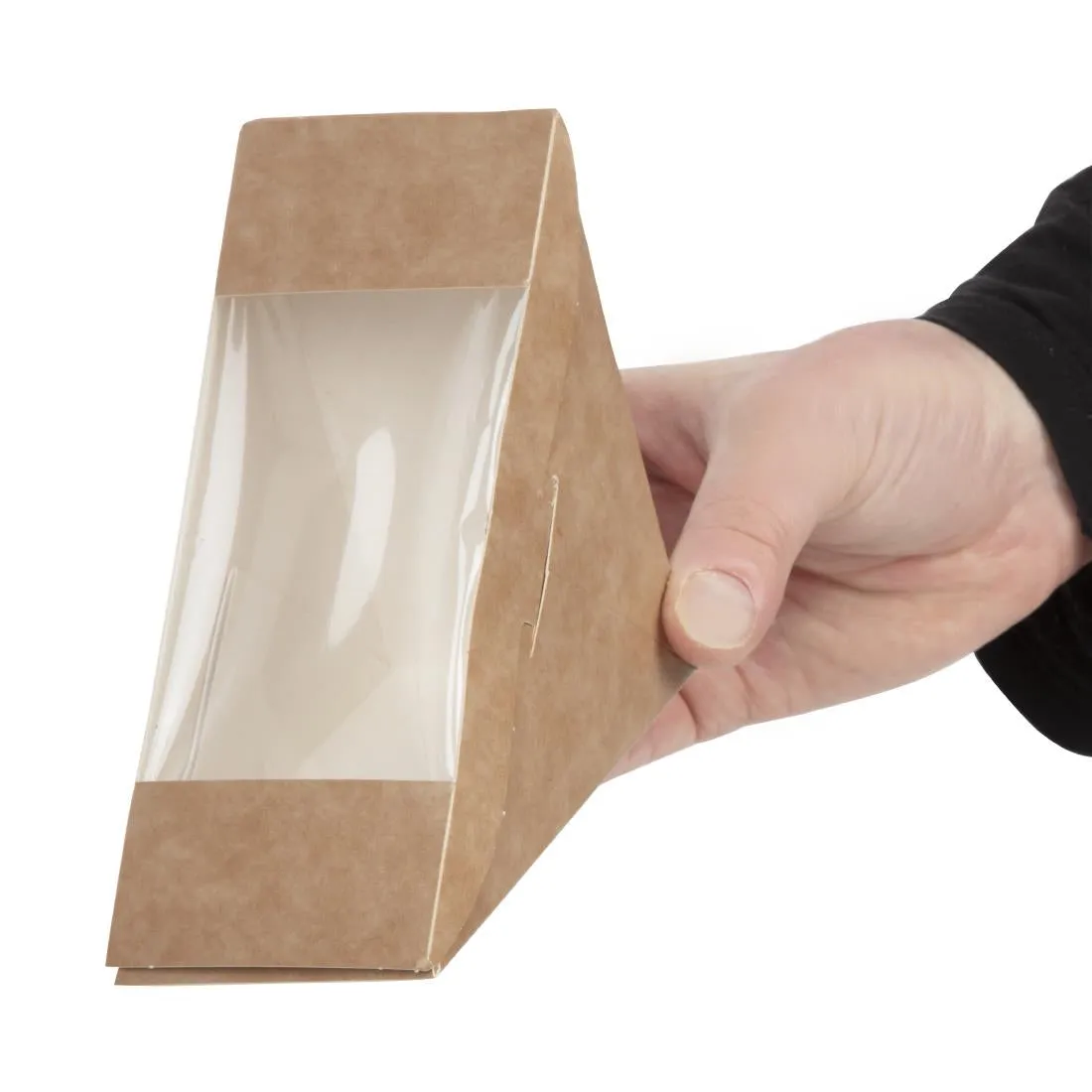 Colpac Recyclable Kraft Front-Loading Sandwich Wedges With PLA Window (Pack of 500) - DF605