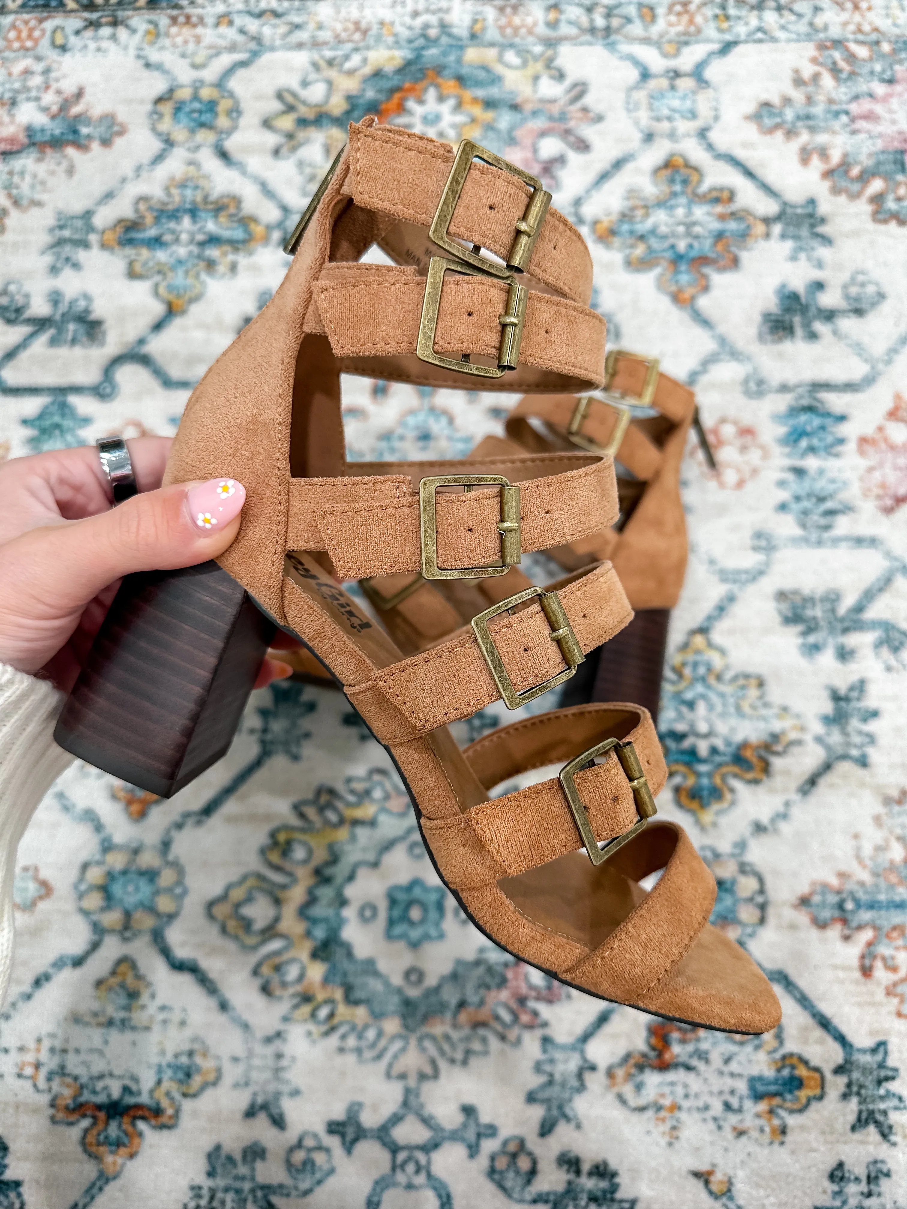 Corkys Camel Buckle Down Heel