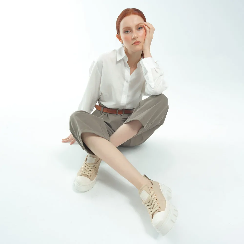 Corvara Lugged Laceup Sneakers (Panacotta)