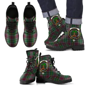 Crosbie Tartan Clan Badge Leather Boots