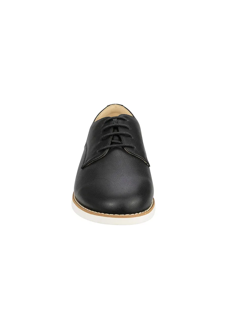 EASY FLEX Women's 4H Derby Plain Toe Black