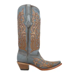 Embroidered Rhinestone Snip Toe Cowboy Boots