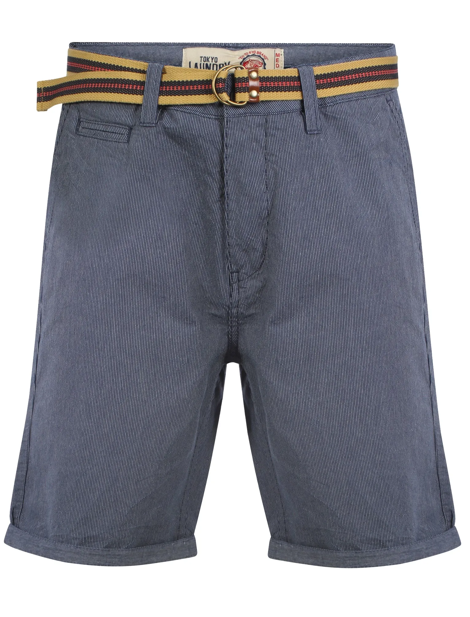 Farag Belted Shorts in Blue/White Stripe - Tokyo Laundry