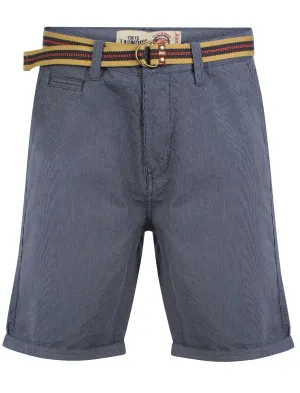 Farag Belted Shorts in Blue/White Stripe - Tokyo Laundry