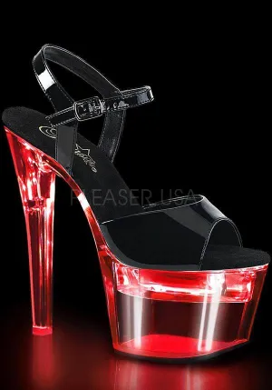 FLASHDANCE-709 [LED/ Patent Black] | PLATFORM HEELS [IN STOCK]**