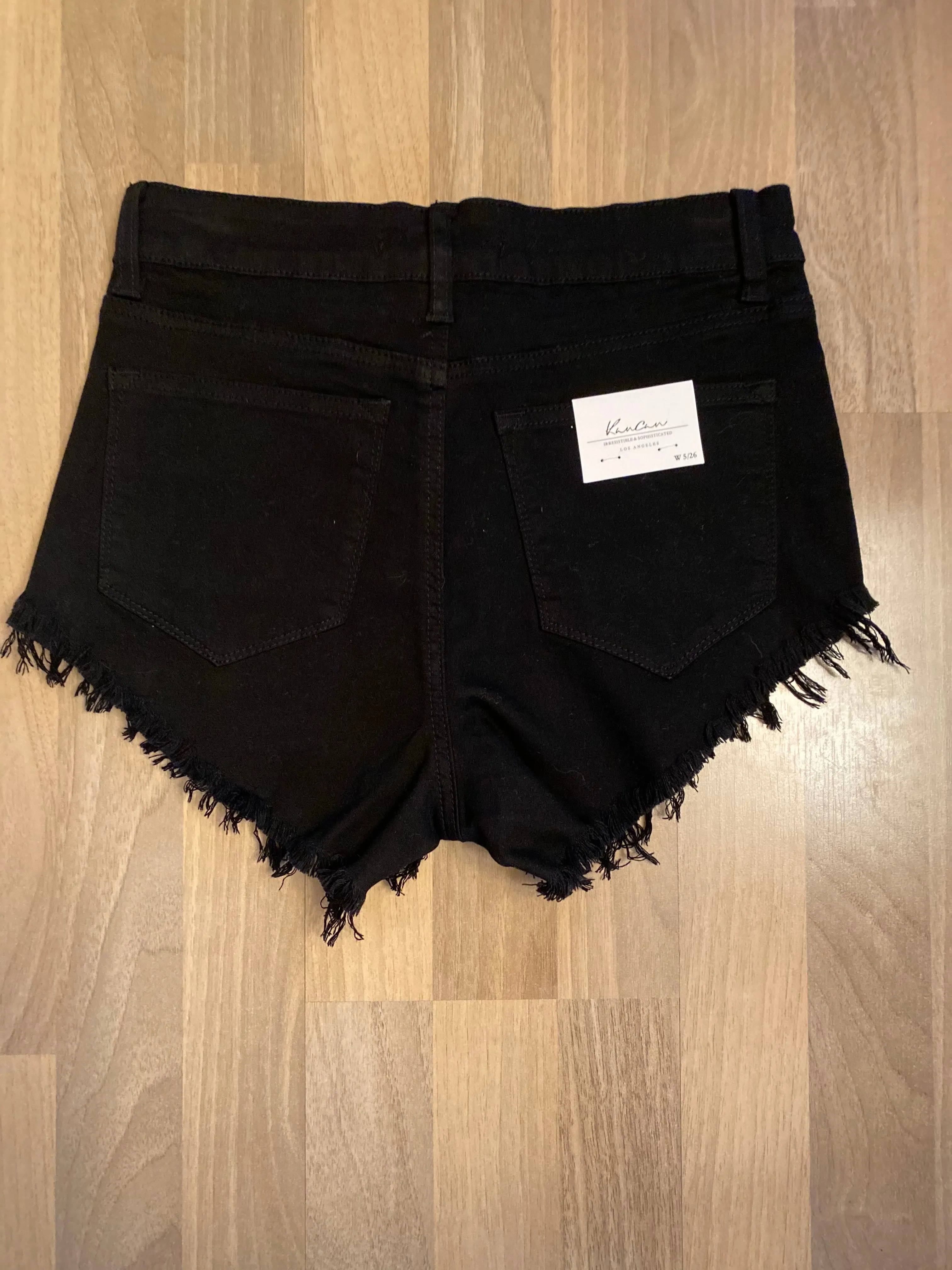 Foundation Of Love Distressed Shorts (Black)