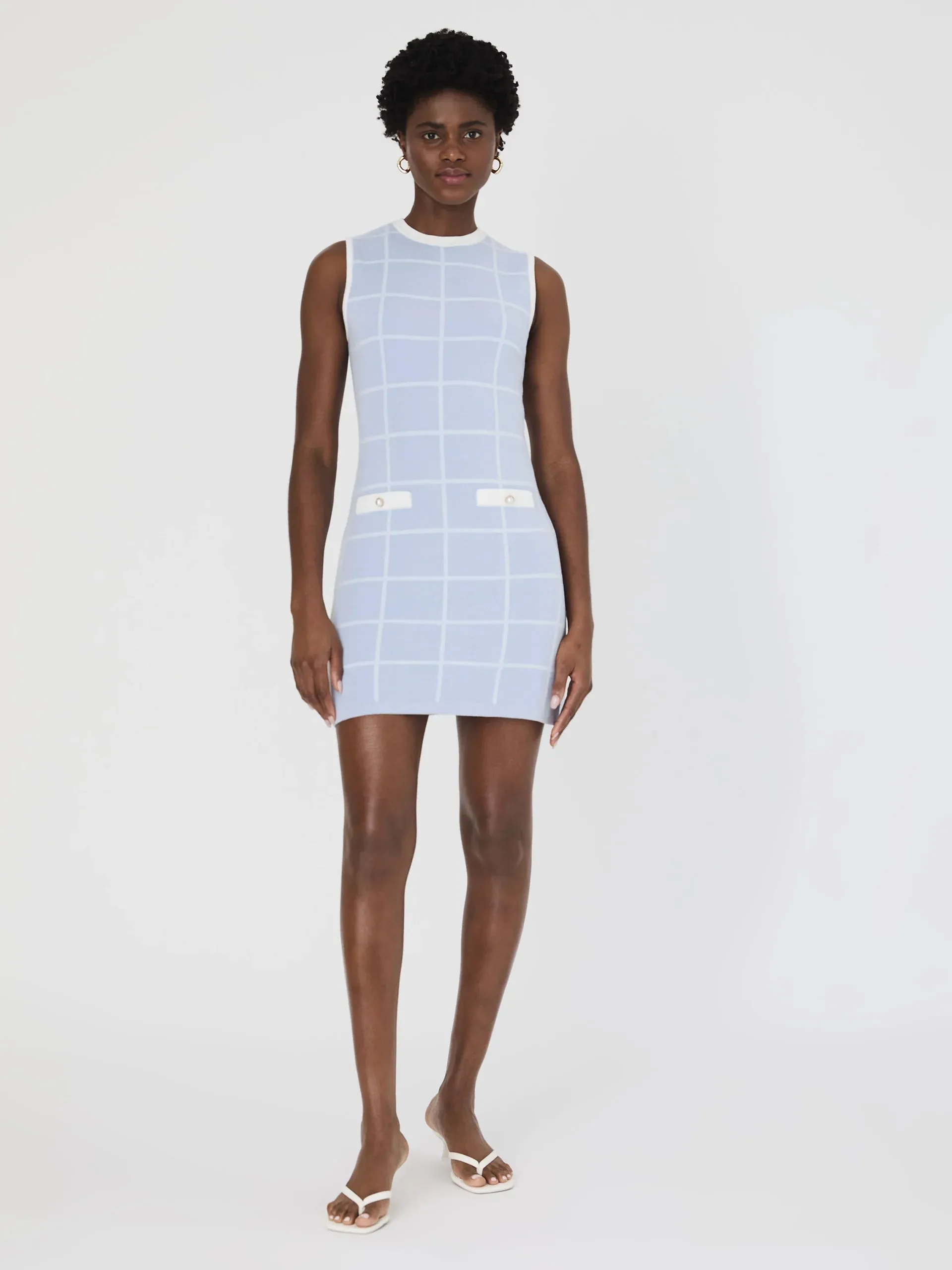 French Connection Check Sleeveless Crew Dress