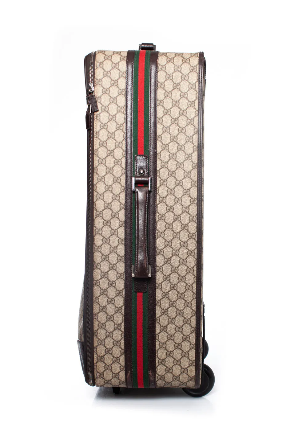 GG canvas suitcase in brown