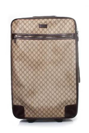 GG canvas suitcase in brown