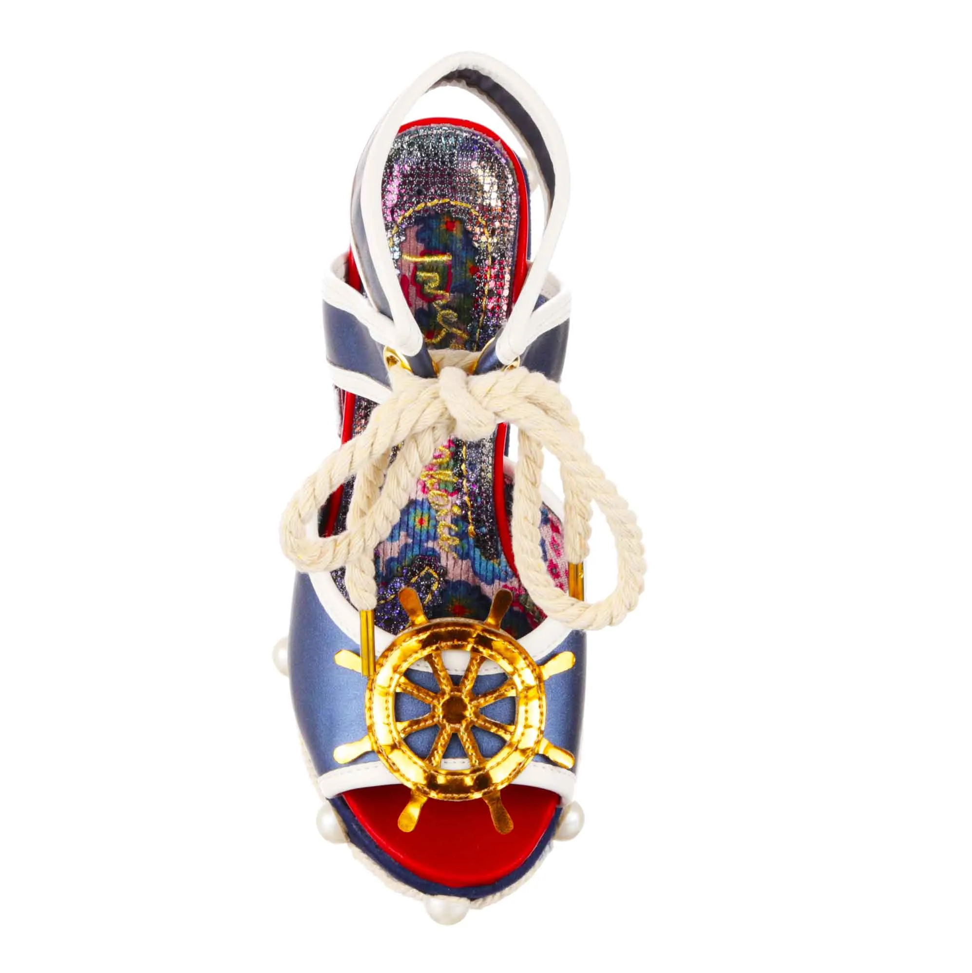 Irregular Choice Women's 4368 17 Gulls And Buoys Wedge Heel Shoes Blue