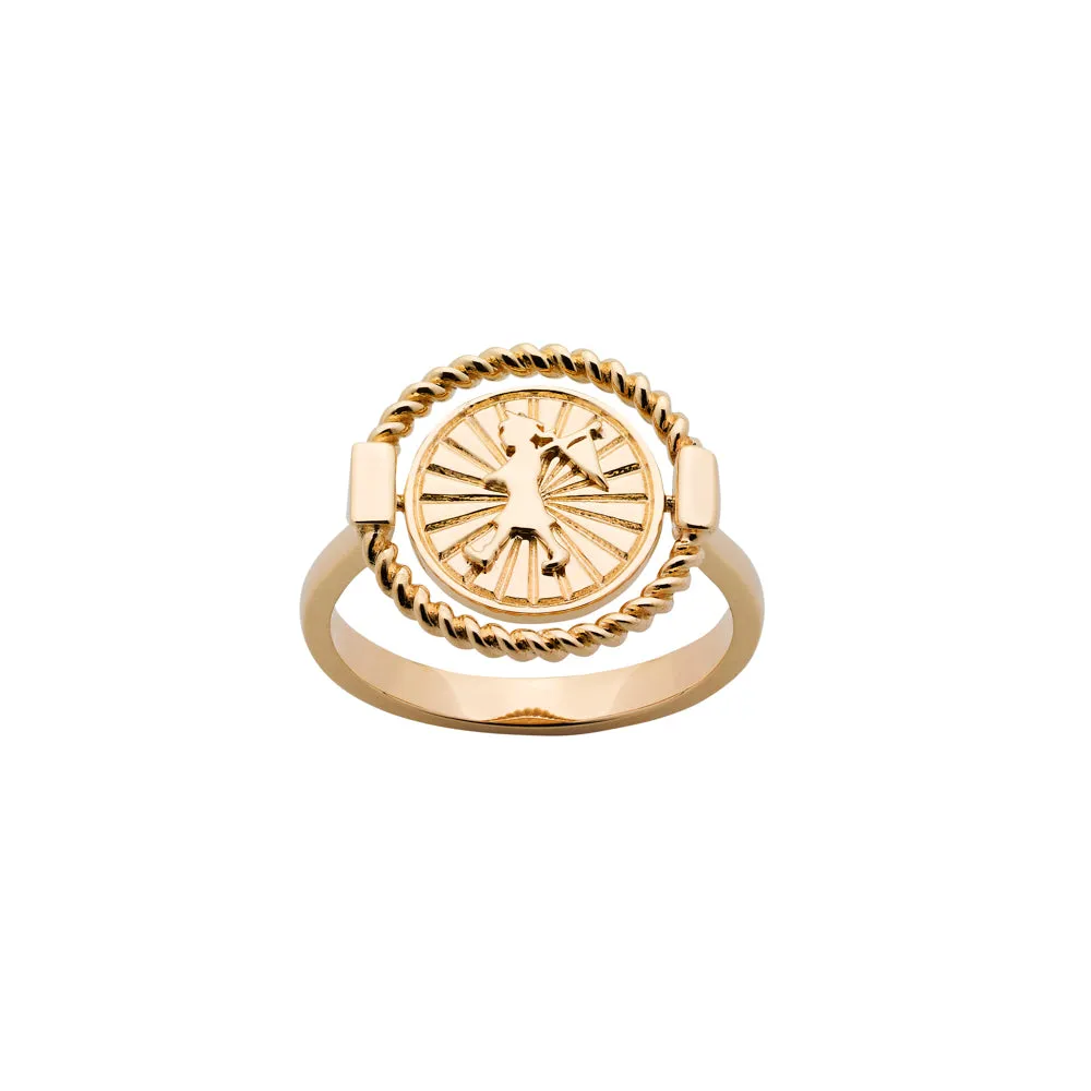 Karen Walker Voyager Spin Ring - 9ct Yellow Gold