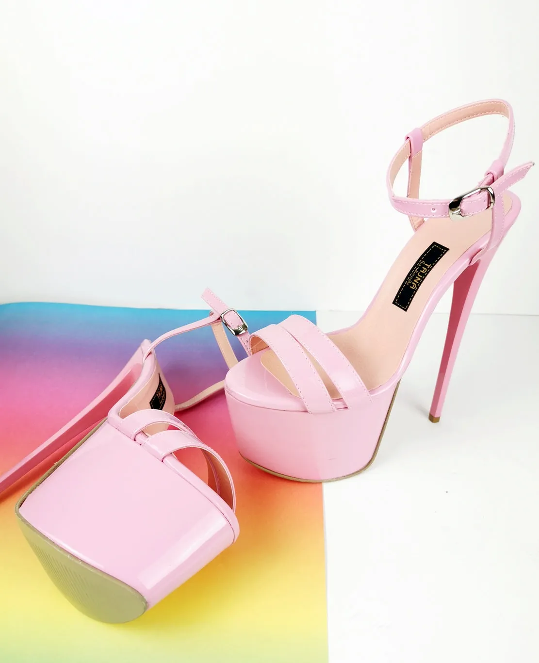 Light Pink Patent Sandal Heels