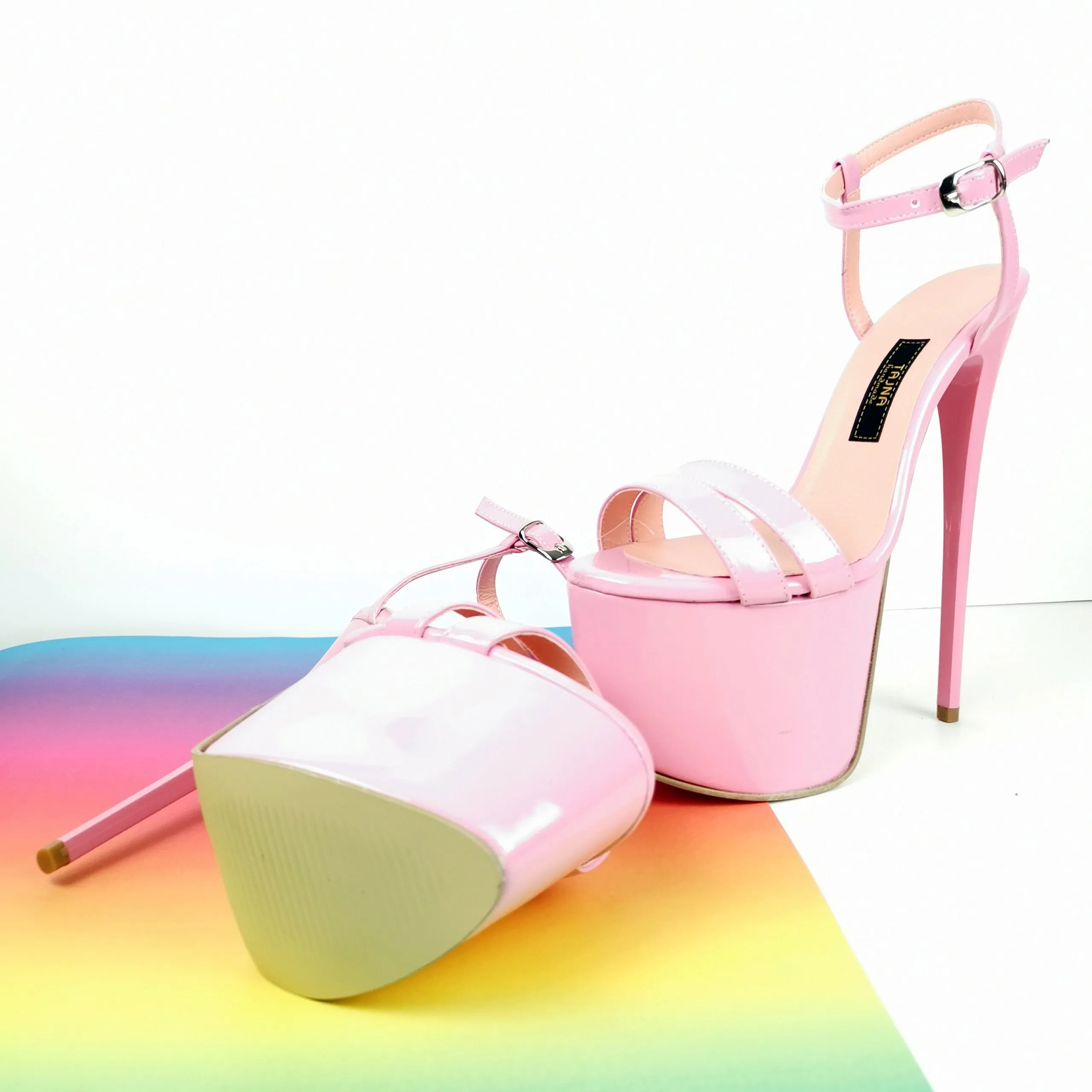 Light Pink Patent Sandal Heels