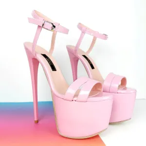 Light Pink Patent Sandal Heels