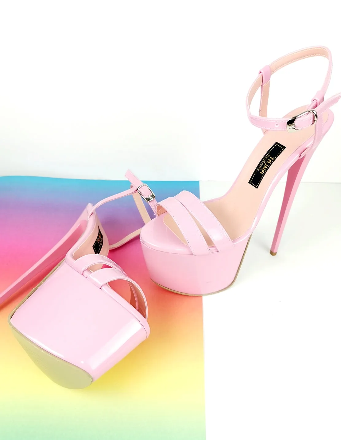 Light Pink Patent Sandal Heels