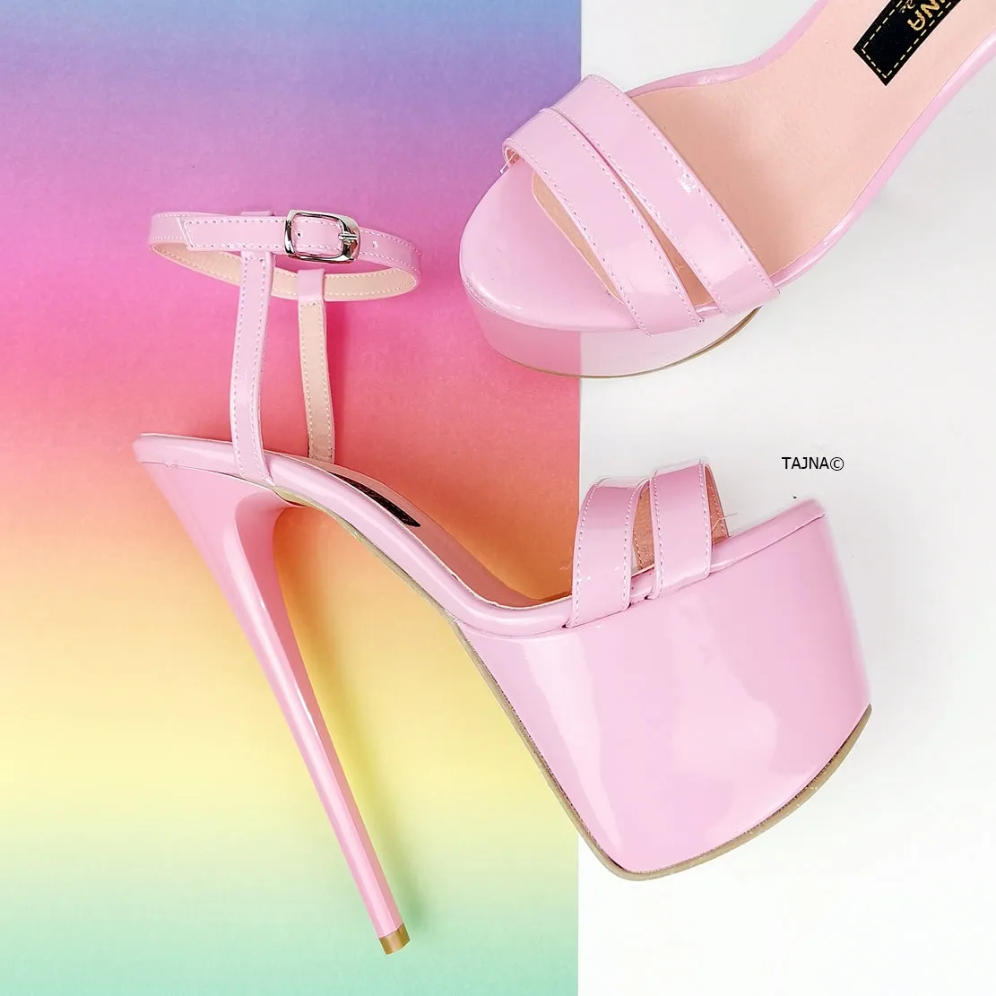 Light Pink Patent Sandal Heels