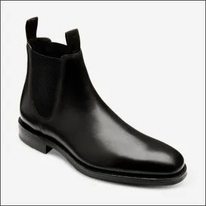 Loake Emsworth Black Leather Rubber Sole F Fit @