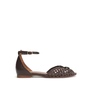 Lucy 10 Braided leather Coffee brown