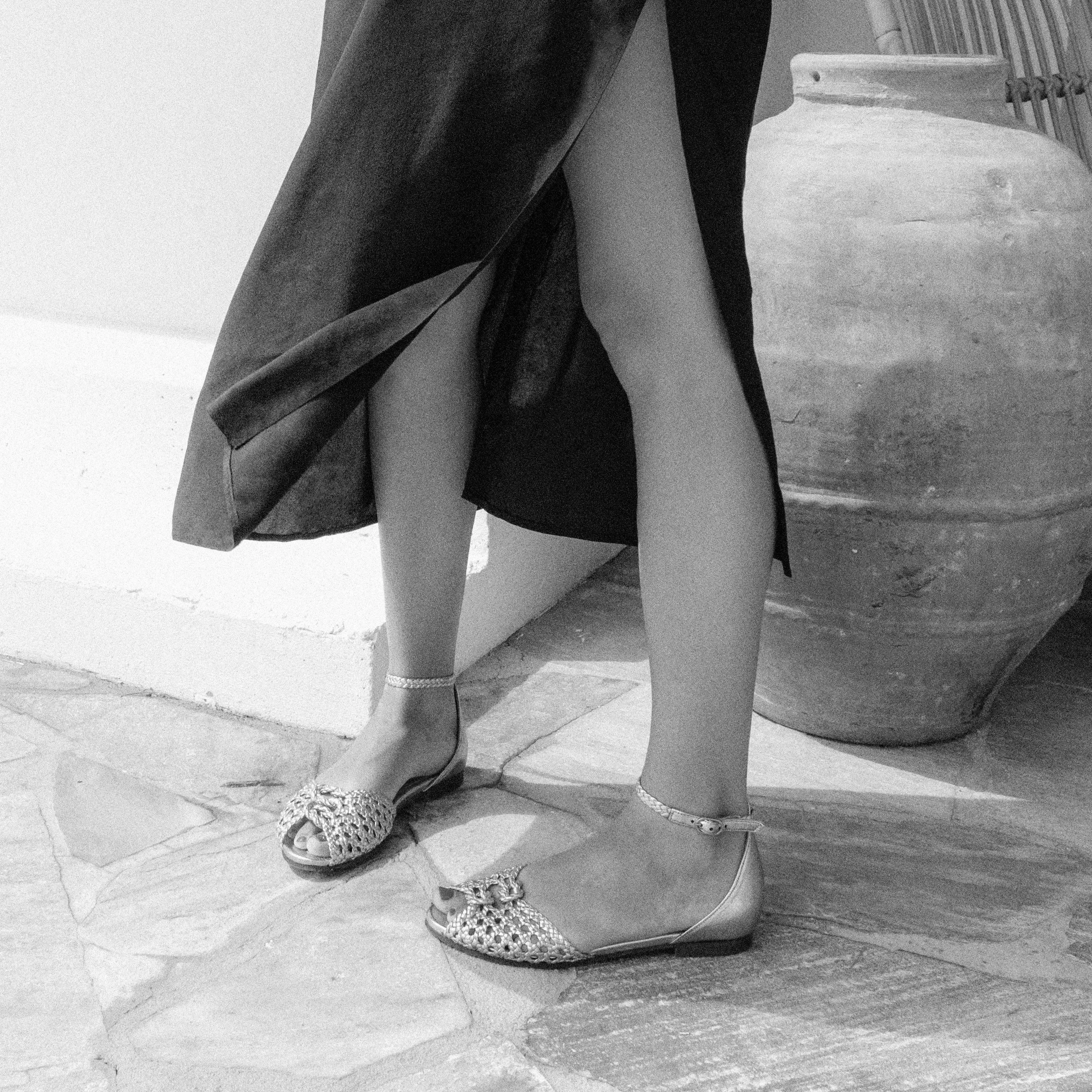 Lucy 10 Braided leather Coffee brown