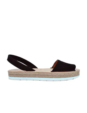 Menorquina Black Suede Platform