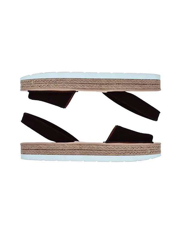Menorquina Black Suede Platform