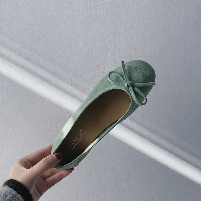 Square Toe Solid Women Shoes Flat Heel Candy Color Casual Soft Flats-Spring Summer Loafer