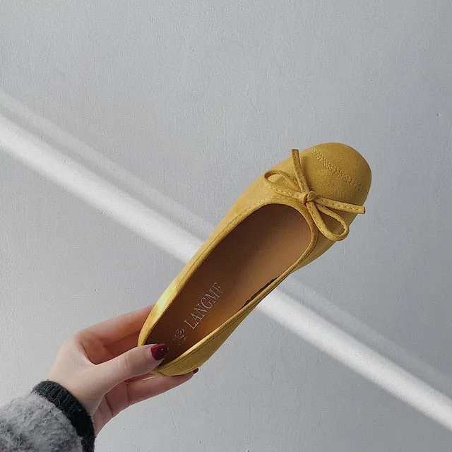 Square Toe Solid Women Shoes Flat Heel Candy Color Casual Soft Flats-Spring Summer Loafer