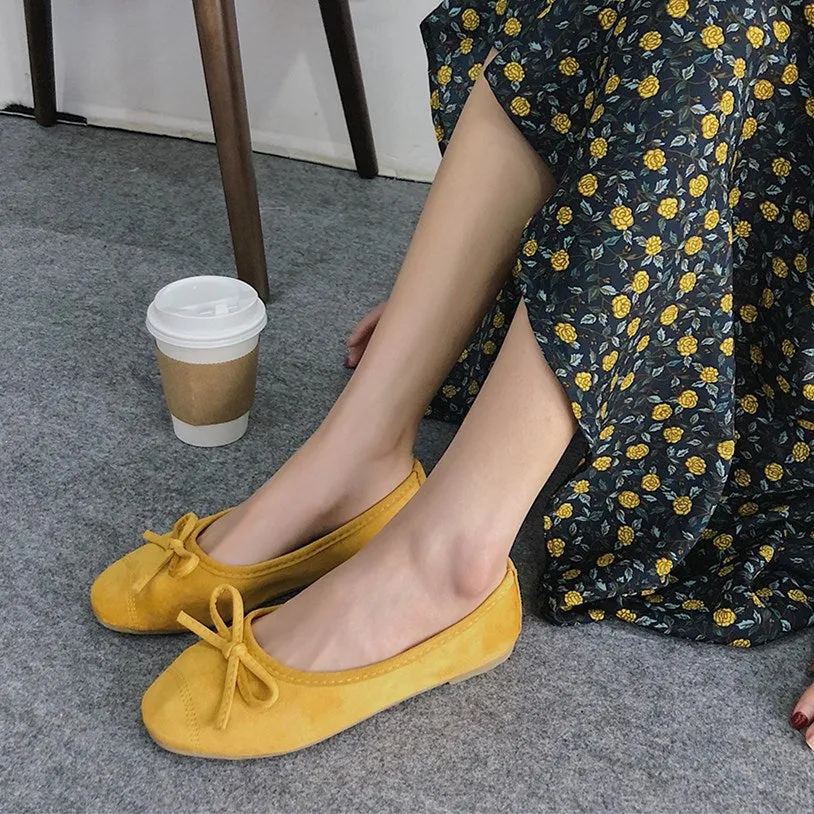 Square Toe Solid Women Shoes Flat Heel Candy Color Casual Soft Flats-Spring Summer Loafer