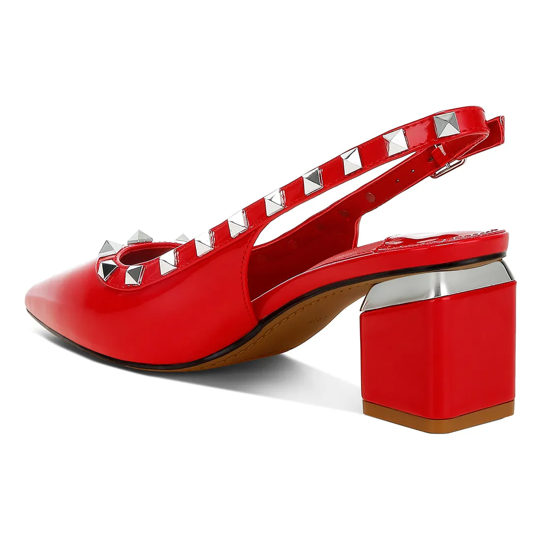 Stud Embellished Slingback Sandals