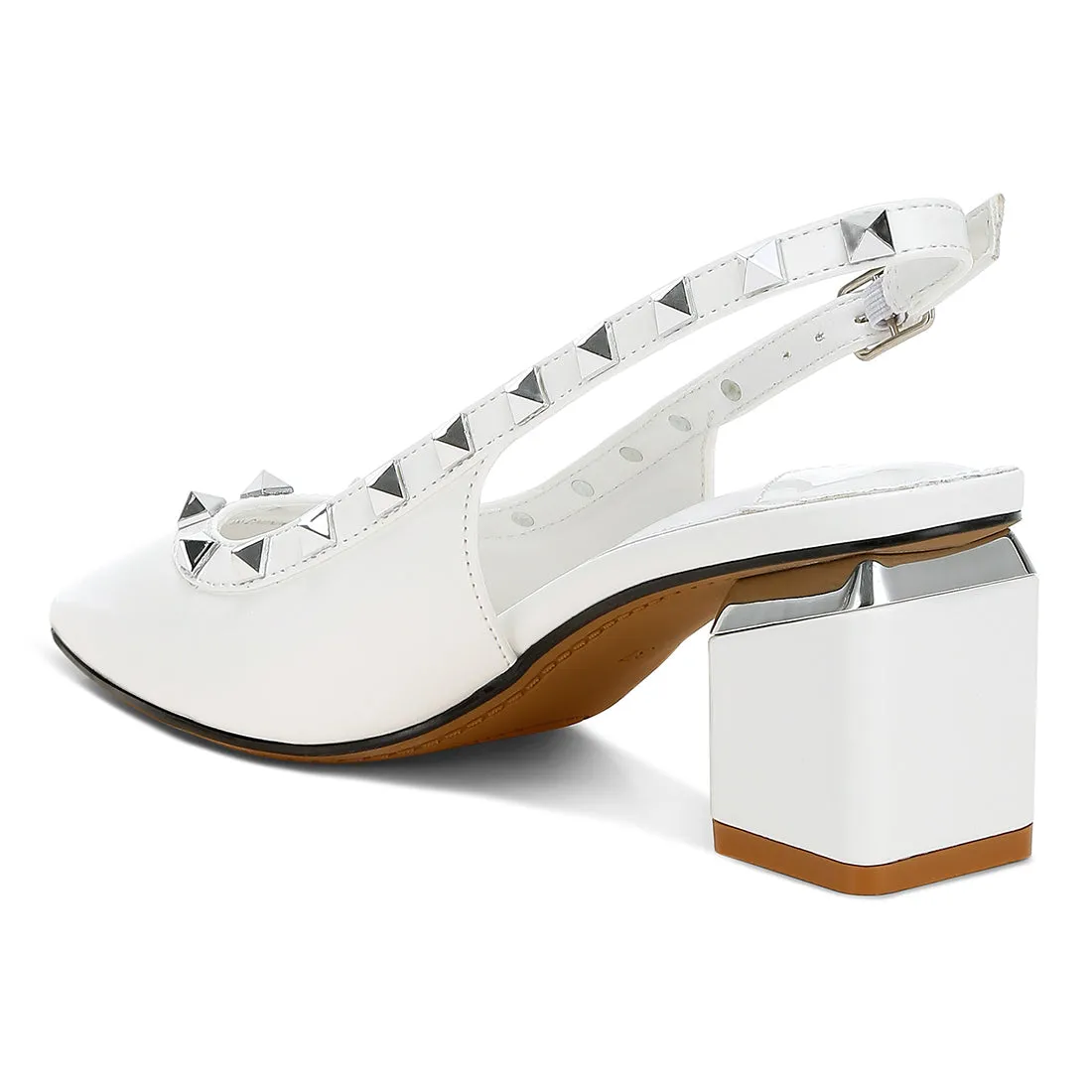 Stud Embellished Slingback Sandals