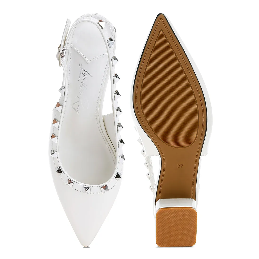 Stud Embellished Slingback Sandals