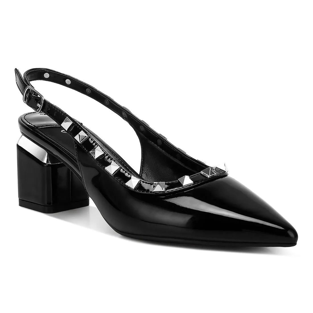 Stud Embellished Slingback Sandals