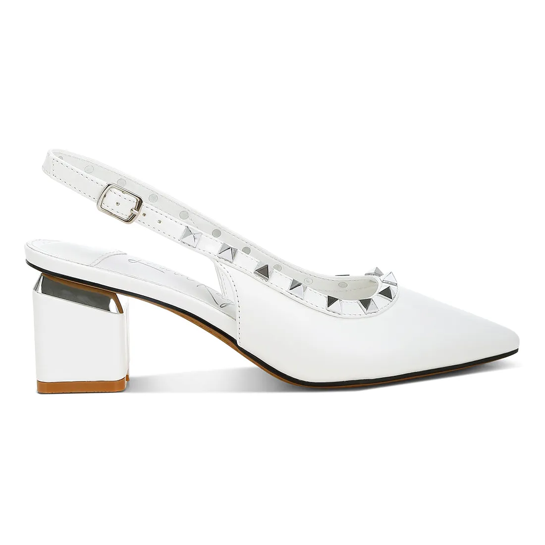 Stud Embellished Slingback Sandals